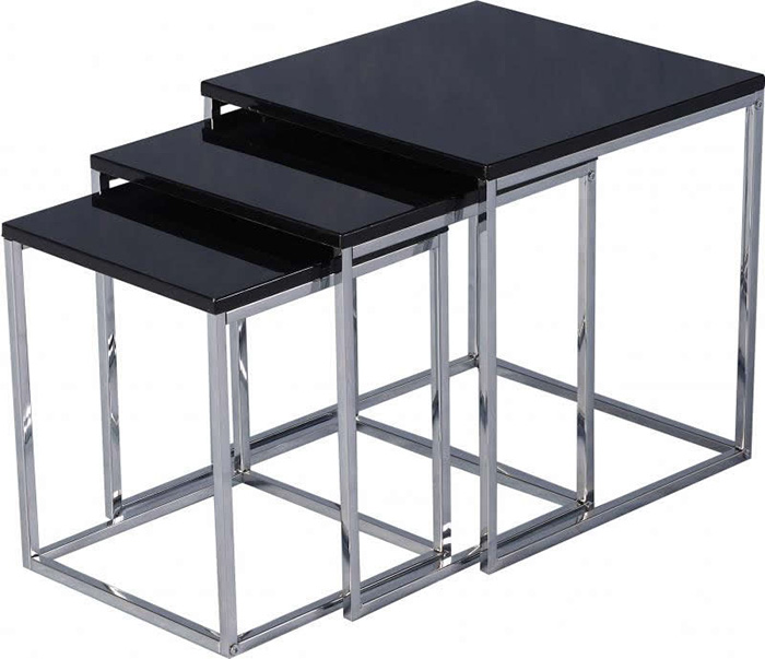 Charisma Nest of Tables in Black Gloss - Click Image to Close